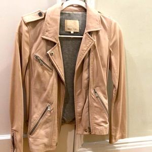 Rebecca Taylor blush leather motorcycle jacket 0